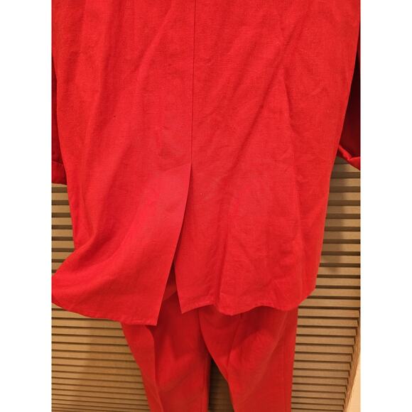 Real Clothes by Saks Fifth Avenue Women's 2-Piece Red Size‎ L/M Linen Tunic Set - Picture 5 of 13